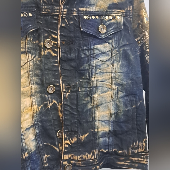 8ighth Dstrkt Collared Embroidered Long Sleeve Denim Kids Jacket Sz 9-10 - Picture 4 of 12